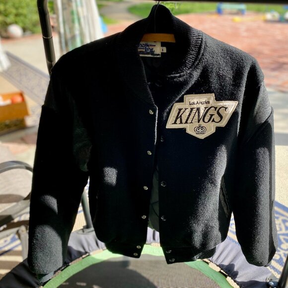 Vintage LA Kings NHL Chalk Line Apparel Varsity Bomber Jacket Size Small - Picture 1 of 4